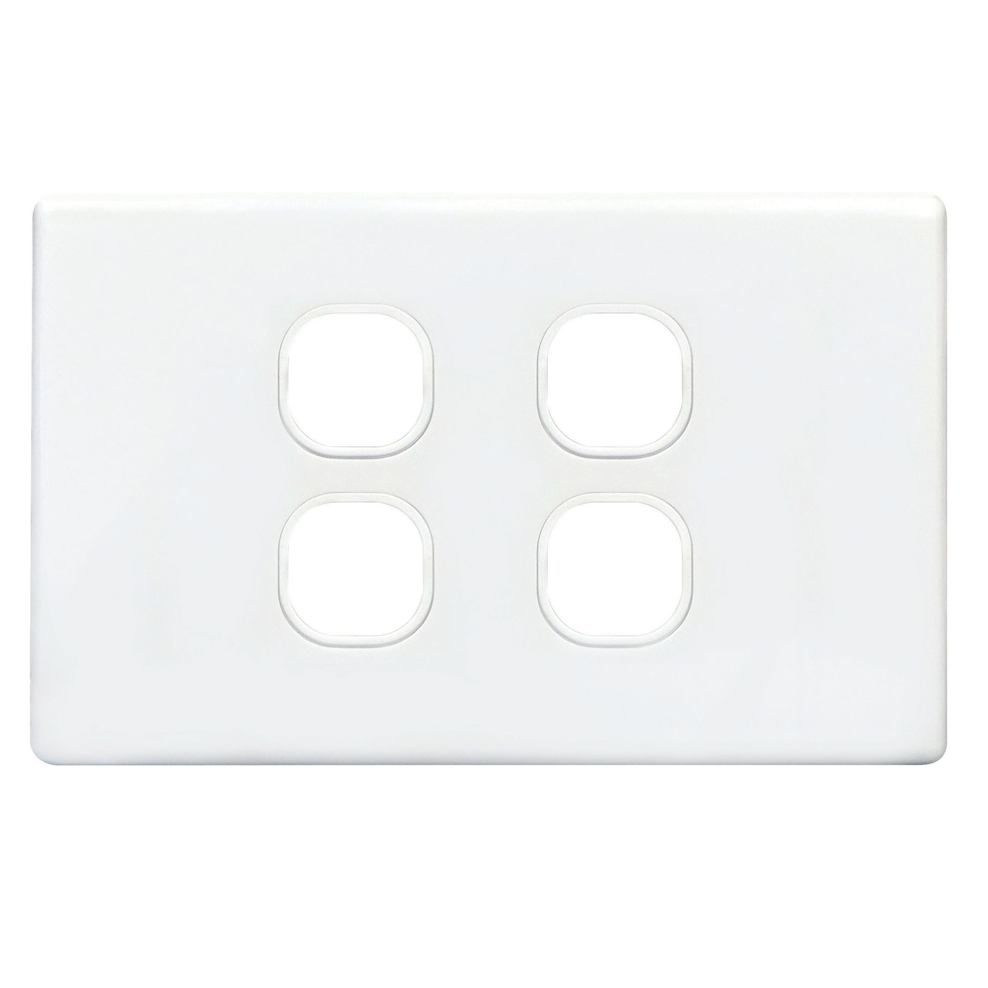 4Gang Grid & Cover Plate - White